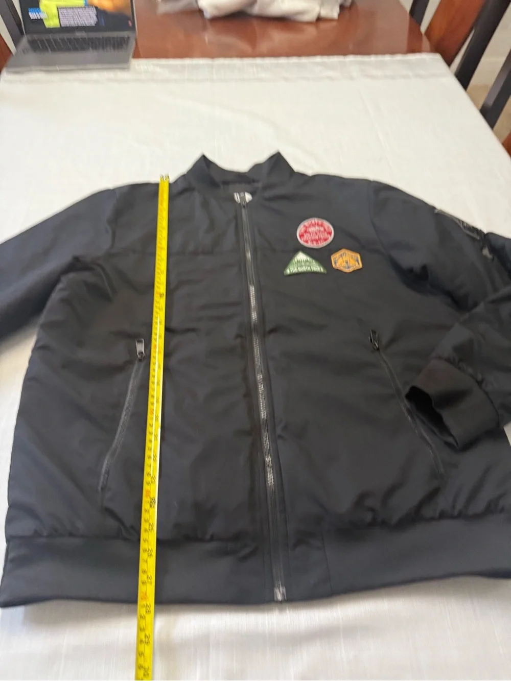 The North Face Jacket Men L Black Flight Aviator Bomber Patches Military Zip Y2K
